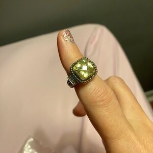 Lia Sophia Silver and Yellow Gem Ring